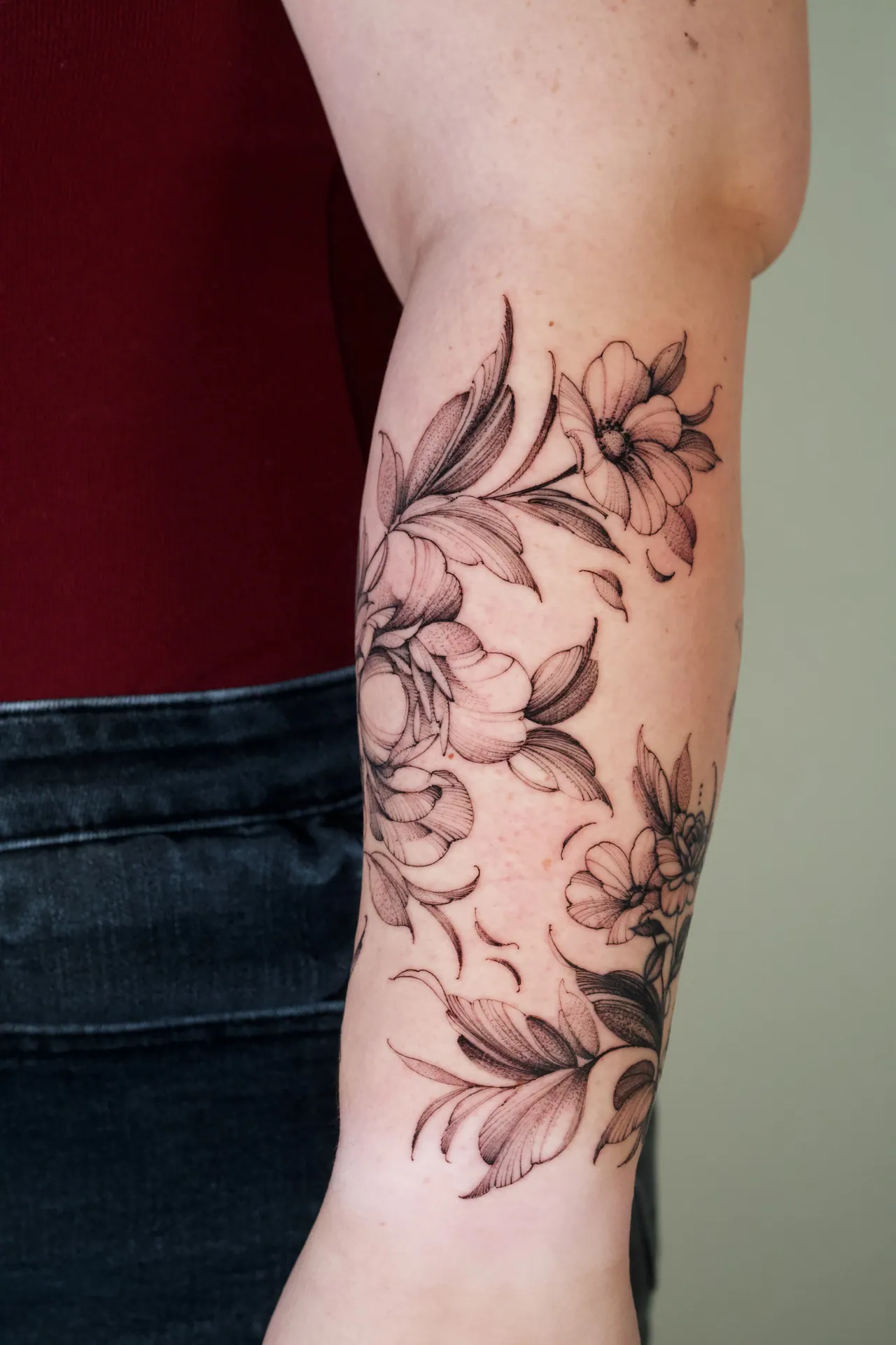 Floral tattoo by Valeria