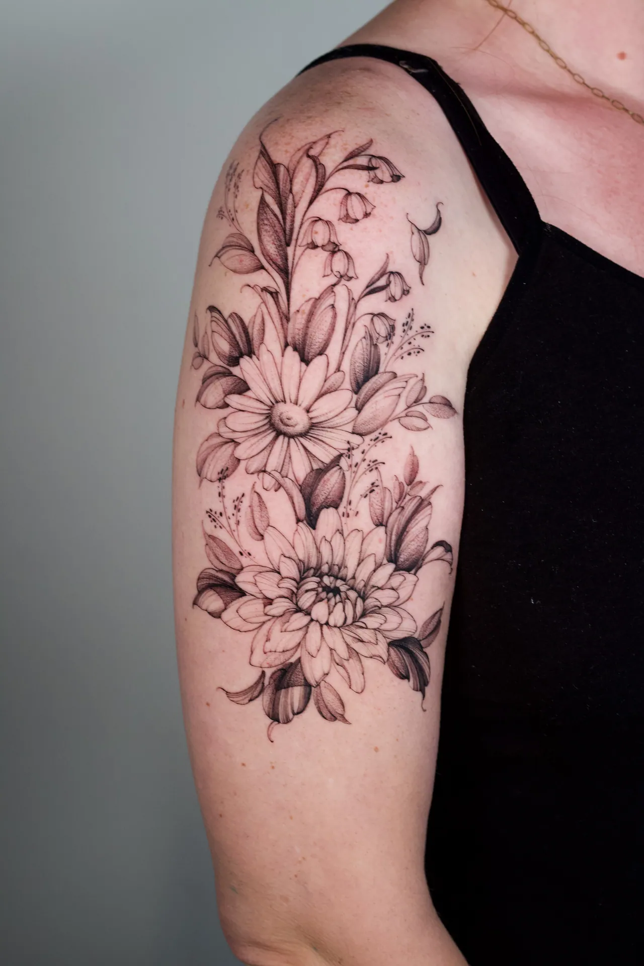 Floral tattoo by Valeria