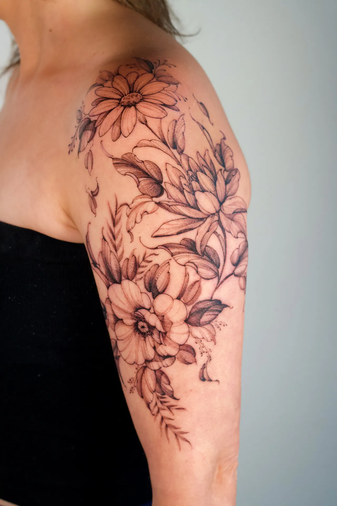 Floral tattoo by Valeria